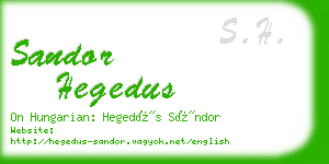 sandor hegedus business card